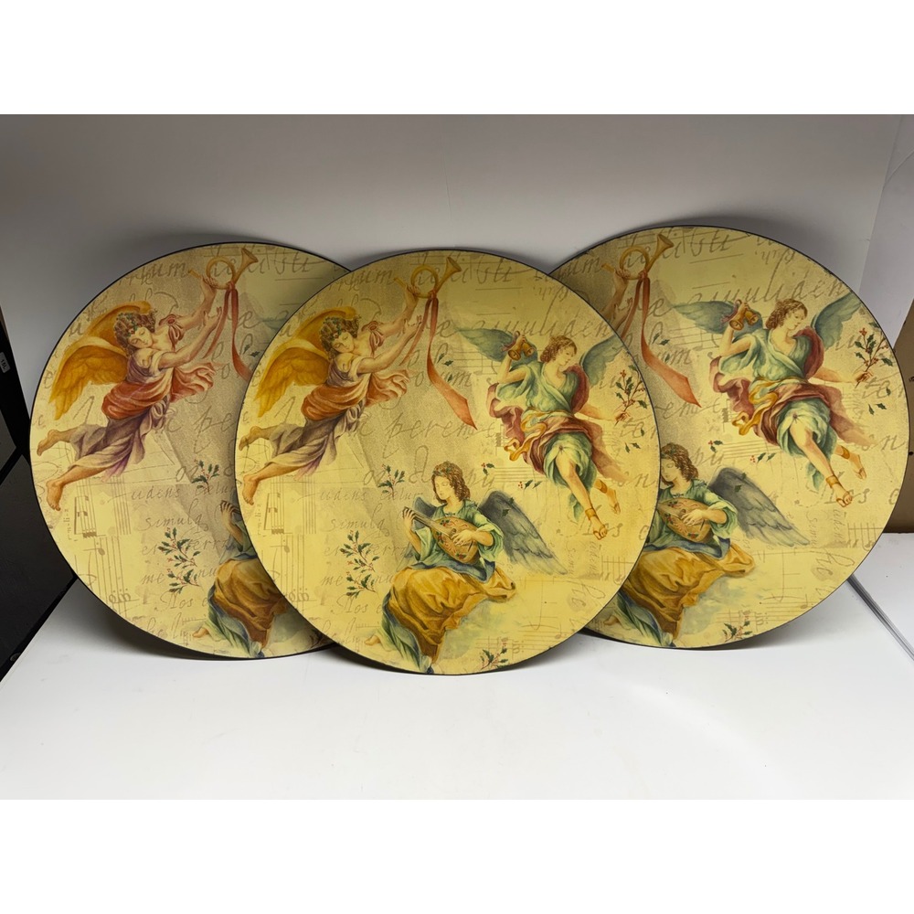 Royal Gallery Angel Musical Sheet Music Decorative Charger Plates Set of 3 2002